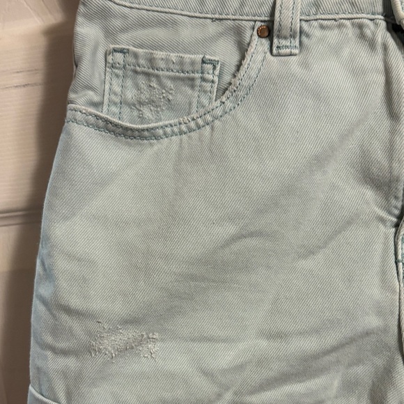 PacSun Women's Mint Green Cuffed Denim Shorts - Picture 2 of 9